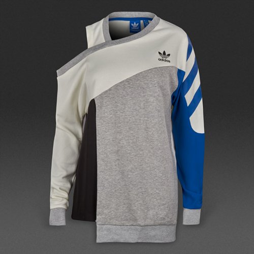 Adidas Originals Couture Sweater Off White / Medium Grey Heather / Blue / Black for Women